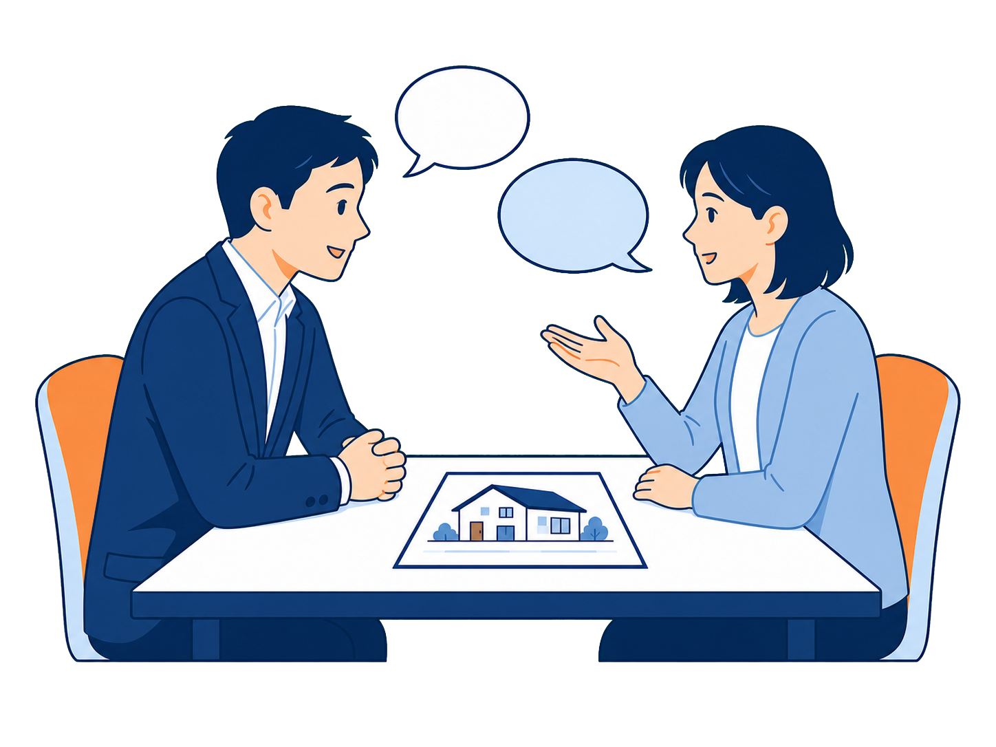 担当者へ気軽に無料相談している様子