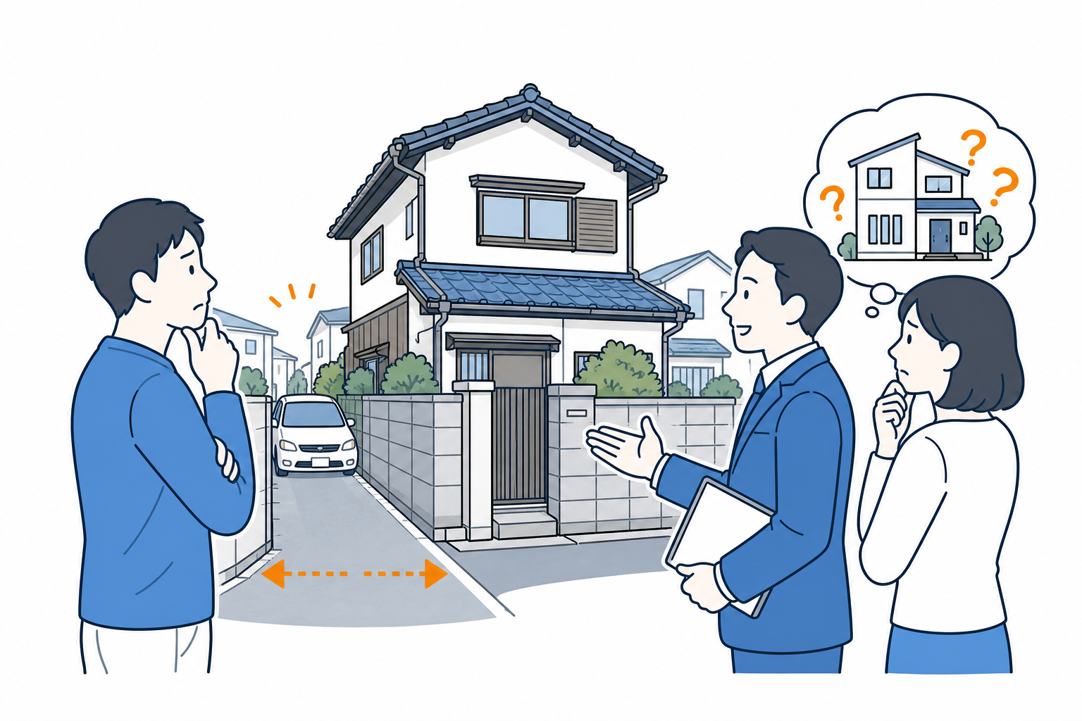 家の前の道路が狭い気がする…のイメージ