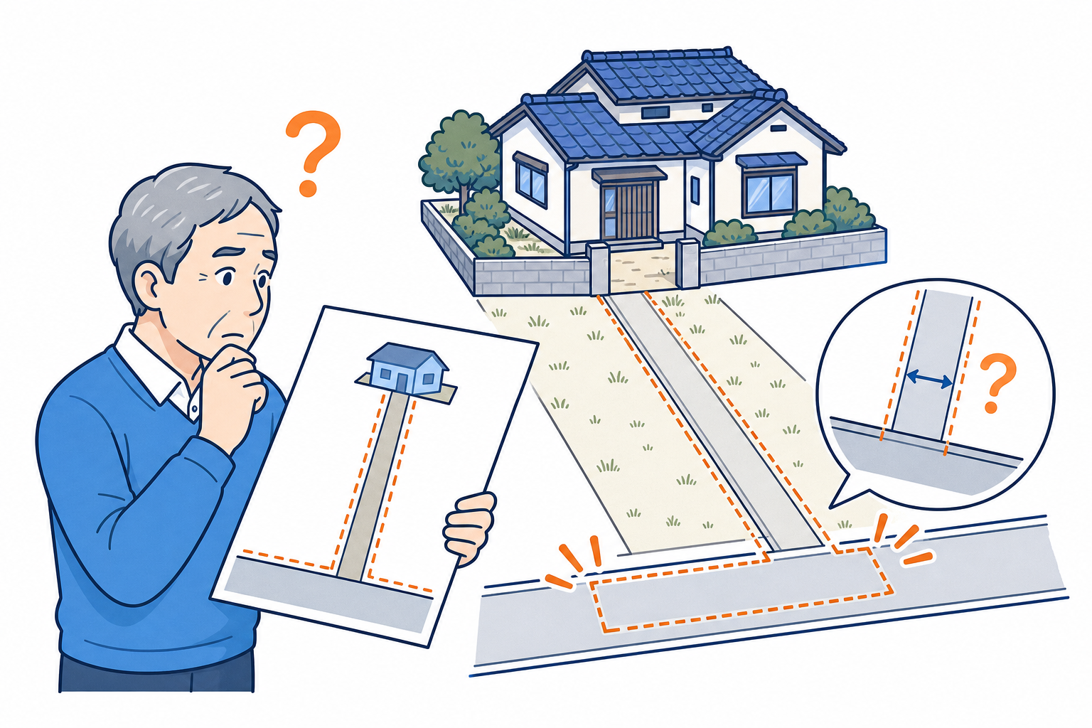 道路に接する幅が足りない気がする…のイメージ