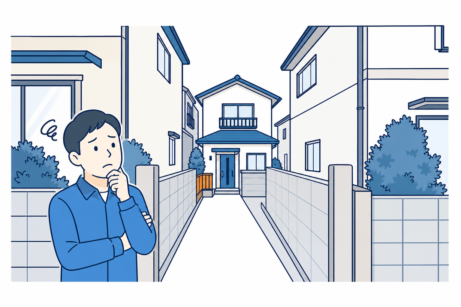 路地の奥に家が建っている…のイメージ