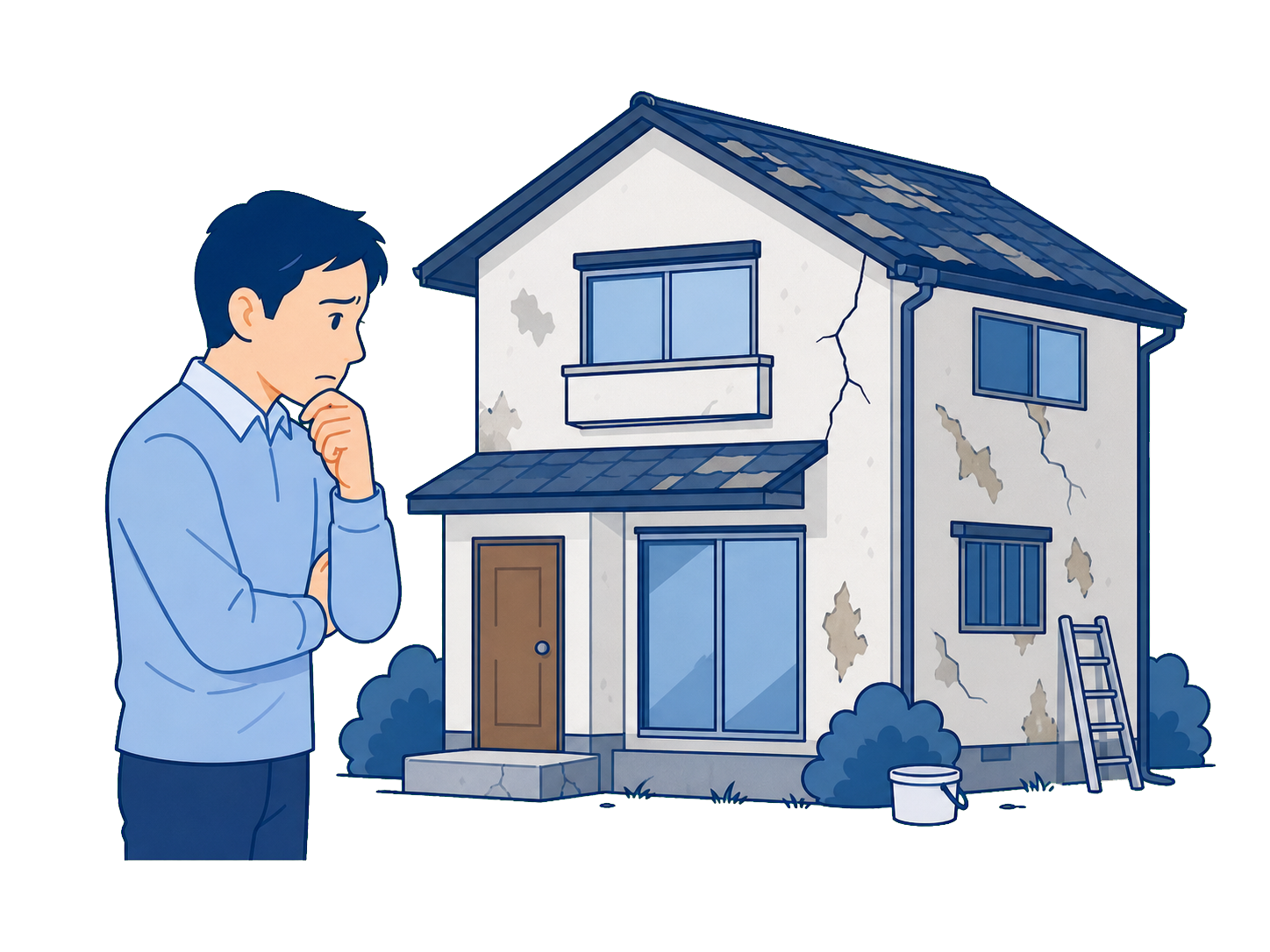 古家の老朽化と修繕負担が進んでいる様子